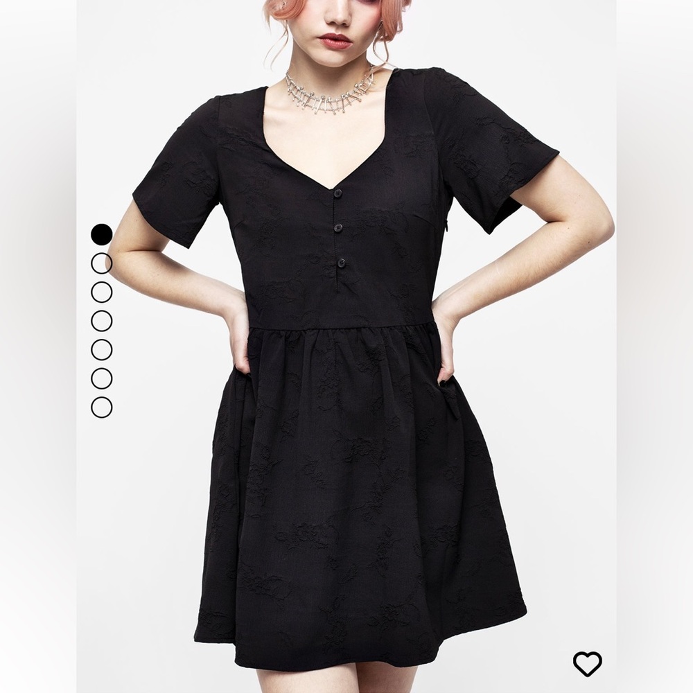 Disturbia Black Jacquard Floral Mini Dress
